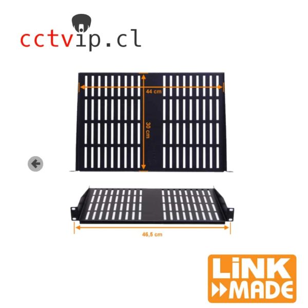 BANDEJA NEGRA P RACK REQ-TORNILLOS VENTILADA 1U 30CM-FONDO LINKMADE - Imagen 3