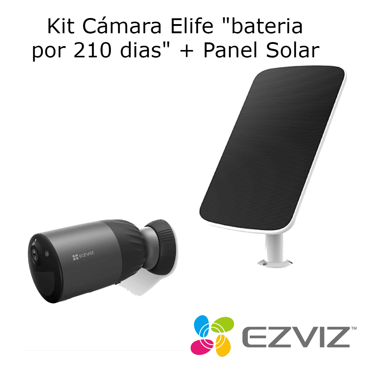 Kit Camara Full inalambrica Elife Bc1c WiFi 32GB interno + Solar / Bateria x dias / Ezviz - CCTVIP CHILE Soluciones en Tecnología y seguridad