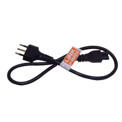 CABLE NEGRO TREBOL C5 0.6M HEMBRA CHILE MACHO CABLE PODER 6A 3X0.75MM2 60CM LINKMADE
