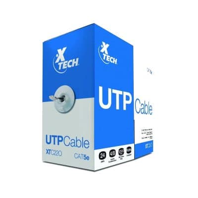 CAJA CABLE UTP 305 MTS CAT 5E GRIS ALEACION - XTECH