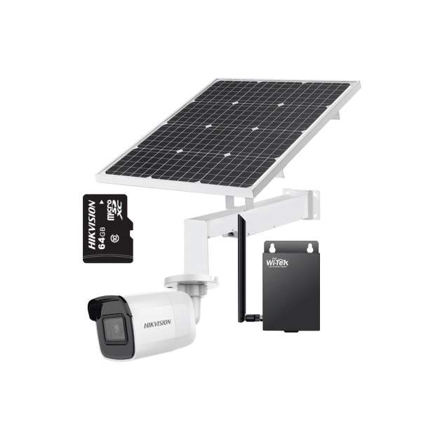 SOLUCION KIT SOLAR - CAMARA IP BULLET HIKVISION - ROUTER 4G