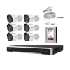 KIT NVR 4K 8CH - 6 CAMARAS IP 2MP COLORVU - DISCO 1TB - CABLE - CONECTOR HIKVISION