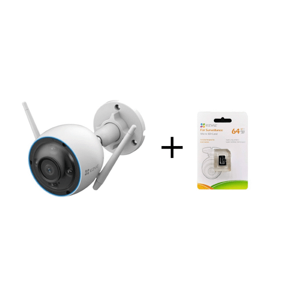 KIT CAMARA IP WIFI H3 3K 5MP IA  CS-H3-R100-1J5WKFL - MEMORIA MICRO SD 64GB EZVIZ