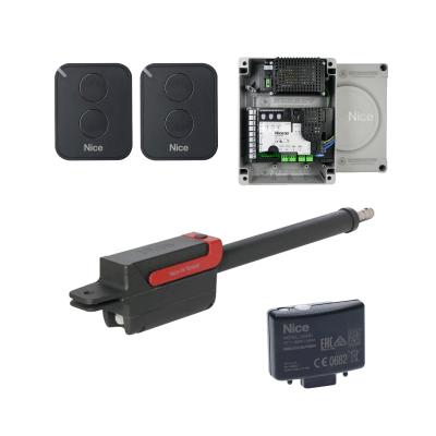 KIT MOTOR 1 BRAZO BATIENTE HIGH SPEED ELECTROMECANICO INCLUYE CENTRAL USO CONT NICE