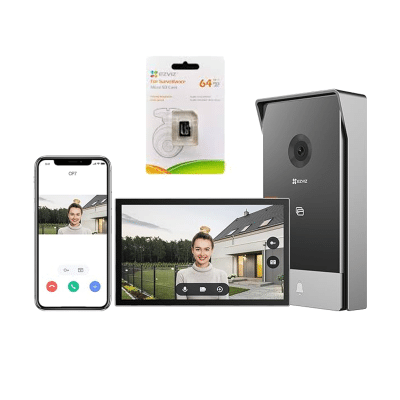 KIT VIDEO PORTERO IP HP7 2K 2 HILOS -MICRO SD 64GB EZVIZ