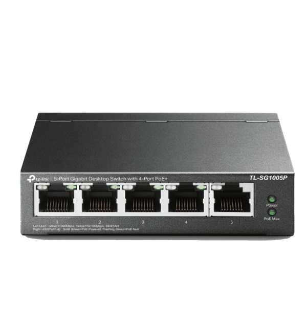 SWITCH 5 PTS 10 100 1000 MBPS 4 PTS POE GIGABIT TL-SG1005P TL-LINK
